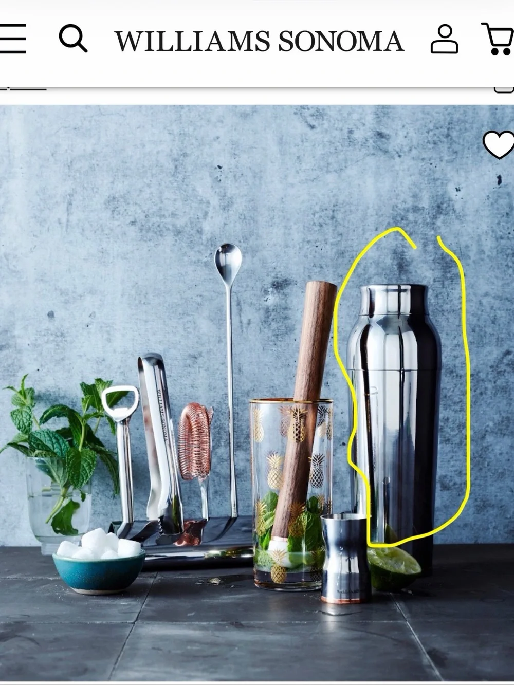 Williams sonoma cocktail shaker